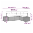 Afuera Living Contemporary Poly Rattan Sofa Set with Cushions in Gray