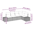 Afuera Living Contemporary Poly Rattan Sofa Set with Cushions in Black