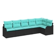Afuera Living Contemporary Durable Poly Rattan Sofa Set in Black