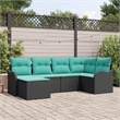 Afuera Living Contemporary Durable Poly Rattan Sofa Set in Black
