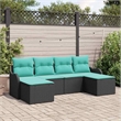 Afuera Living Contemporary Durable Poly Rattan Sofa Set in Black