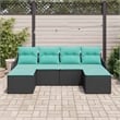 Afuera Living Contemporary Durable Poly Rattan Sofa Set in Black