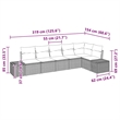 Afuera Living Contemporary Poly Rattan Sofa Set with Cushions in Black
