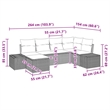Afuera Living Poly Rattan Large Sofa Set with Cushions in Black