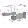 Afuera Living Poly Rattan Large Sofa Set with Cushions in Gray