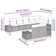 Afuera Living Poly Rattan Large Sofa Set with Cushions in Gray