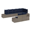 Afuera Living Poly Rattan Large Sofa Set with Cushions in Gray