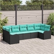 Afuera Living Contemporary Durable Poly Rattan Sofa Set in Black