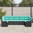 Afuera Living Contemporary Durable Poly Rattan Sofa Set in Black
