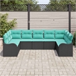 Afuera Living Contemporary Durable Poly Rattan Sofa Set in Black