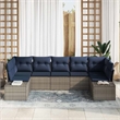 Afuera Living Contemporary Poly Rattan Sofa Set with Cushions in Gray