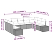 Afuera Living Contemporary Poly Rattan Sofa Set with Cushions in Gray