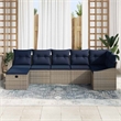 Afuera Living Contemporary Poly Rattan Sofa Set with Cushions in Gray