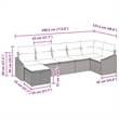 Afuera Living Contemporary Poly Rattan Sofa Set with Cushions in Gray