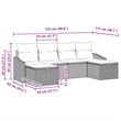 Afuera Living Contemporary Poly Rattan Sofa Set with Cushions in Black