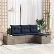 Afuera Living Contemporary Poly Rattan Sofa Set with Cushions in