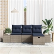 Afuera Living Contemporary Poly Rattan Sofa Set with Cushions in