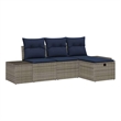 Afuera Living Contemporary Poly Rattan Sofa Set with Cushions in