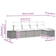Afuera Living Contemporary Poly Rattan Sofa Set with Cushions in Gray