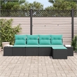 Afuera Living Contemporary Durable Poly Rattan Sofa Set in Black