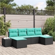 Afuera Living Contemporary Durable Poly Rattan Sofa Set in Black