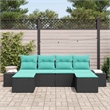 Afuera Living Contemporary Durable Poly Rattan Sofa Set in Black