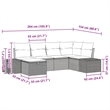 Afuera Living Contemporary Poly Rattan Sofa Set with Cushions in Gray