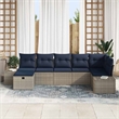 Afuera Living Contemporary Poly Rattan Sofa Set with Cushions in Gray