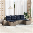 Afuera Living Poly Rattan Small Sofa Set with Cushions in Gray