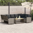 Afuera Living Contemporary Synthetic Poly Rattan  Large Sofa in Gray