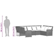 Afuera Living Contemporary Synthetic Poly Rattan  Large Sofa in Gray