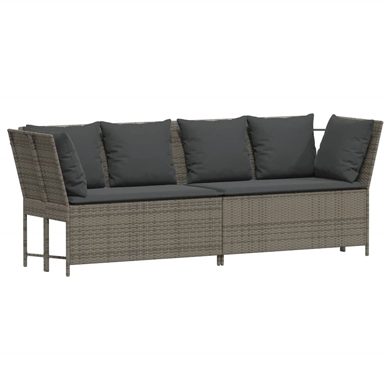 Afuera Living Contemporary Synthetic Poly Rattan  Large Sofa in Gray