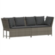 Afuera Living Contemporary Synthetic Poly Rattan  Large Sofa in Gray
