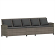 Afuera Living Contemporary Synthetic Poly Rattan  Large Sofa in Gray