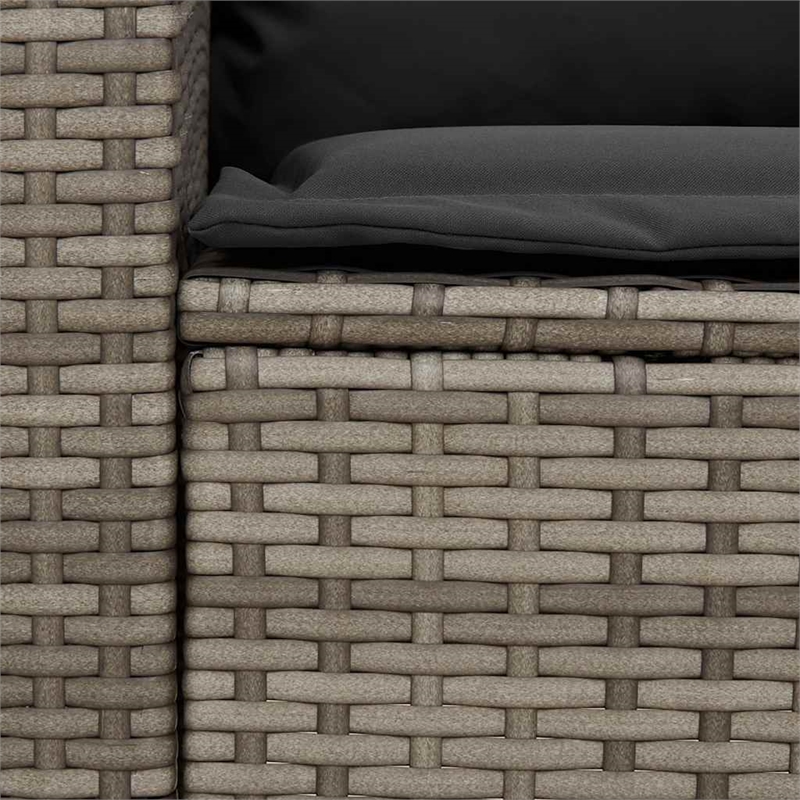 Afuera Living Contemporary Synthetic Poly Rattan  Large Sofa in Gray
