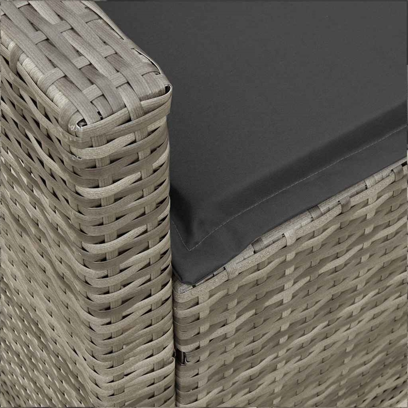 Afuera Living Contemporary Synthetic Poly Rattan  Large Sofa in Gray