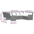 Afuera Living Contemporary Synthetic Poly Rattan  Large Sofa in Gray