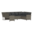 Afuera Living Contemporary Synthetic Poly Rattan  Large Sofa in Gray