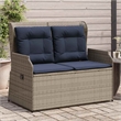 Afuera Living Contemporary Durable Poly Rattan Garden Bench in Gray