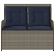 Afuera Living Contemporary Durable Poly Rattan Garden Bench in Gray