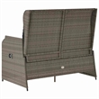 Afuera Living Contemporary Durable Poly Rattan Garden Bench in Gray