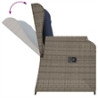 Afuera Living Contemporary Durable Poly Rattan Garden Bench in Gray