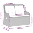 Afuera Living Contemporary Durable Poly Rattan Garden Bench in Gray