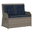 Afuera Living Contemporary Durable Poly Rattan Garden Bench in Gray