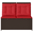 Afuera Living Contemporary Poly Rattan Small Garden Bench in Brown