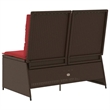 Afuera Living Contemporary Poly Rattan Small Garden Bench in Brown