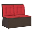 Afuera Living Contemporary Poly Rattan Small Garden Bench in Brown