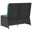 Afuera Living Contemporary Poly Rattan Small Garden Bench in Black