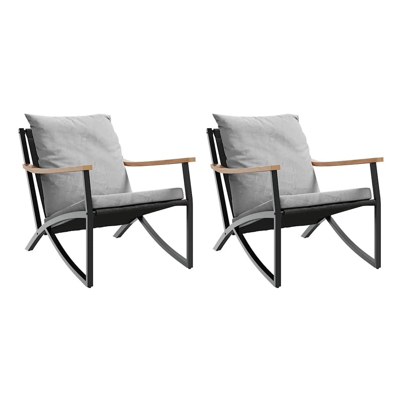 Afuera Living Contemporary Steel Furniture Set in Black/Gray