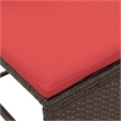 Afuera Living Poly Rattan Sofa Set with Cushions in Red/Brown